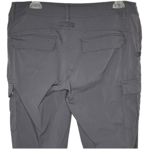 PrAna Nylon Mid-Rise Elastic Cuff Hiking Climbing Capris - Gray - 12 - Picture 5 of 9